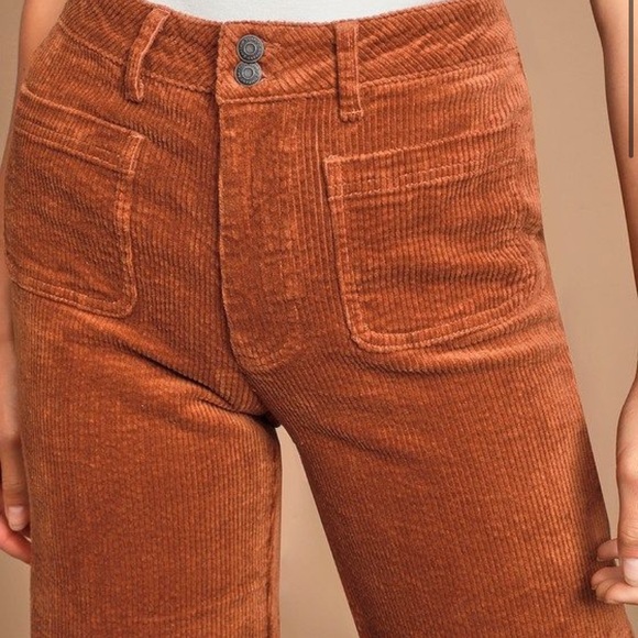 Rhythm - Rust Brown Corduroy Cropped Pants size 4 - Picture 2 of 5